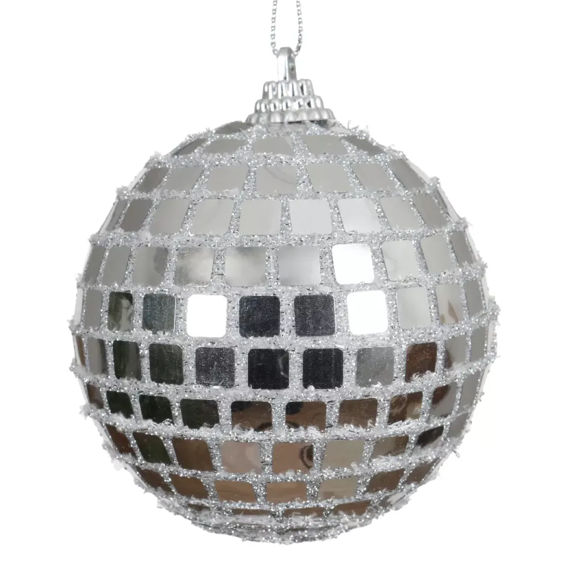 Set di 12 palline di Natale (D80 mm) Pallina a sfaccettatura Argento