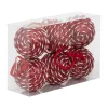 Set di 6 Palline di natale (D80 mm) Righe Fantasia Rosso e bianco