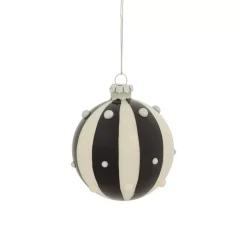 Set di 3 palline di Natale in vetro (D80 mm) Carnevale d'Inverno Nero e Bianco