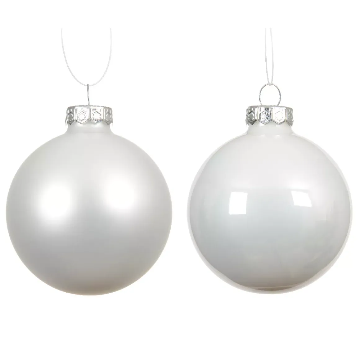 Set di 6 palline di Natale in vetro (D80 mm) Boreale Bianco