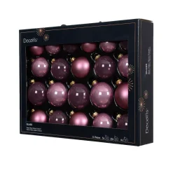 Set di 21 palline di Natale in vetro (D60 a 75 mm) Assortite Cristallo Rosa