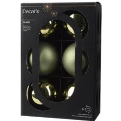 Set di 6 palline di Natale in vetro (D80 mm) Boreale Verde rosmarino