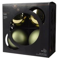 Set di 4 palline di Natale in vetro (D100 mm) Boreale Verde rosmarino