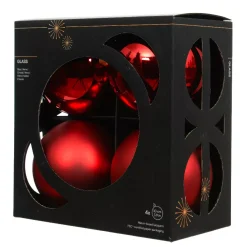 Set di 4 palline di Natale in vetro (D100 mm) Boreale Rosso