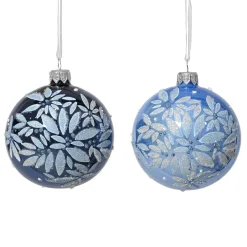 Set di 6 palline di Natale in vetro (D80 mm) Scintillio di notte Blu cielo