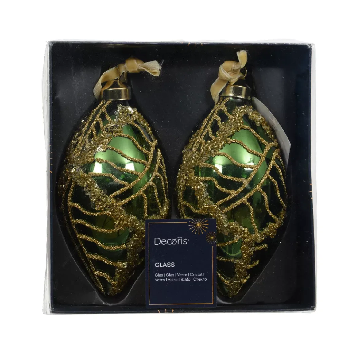 Set di 2 palline di Natale in vetro (D60 mm) Jazzy Verde abete