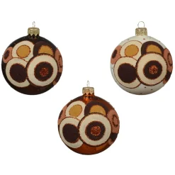 Set di 6 palline di Natale in vetro (D80 mm) Retrò Nero tartufo e zucca