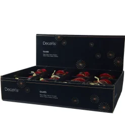 Set di 12 palline di Natale in vetro (D80 mm) Velluto chic Rosso