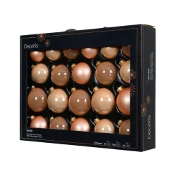 Set di 21 palline di Natale in vetro (D60 a 75 mm) Assortite Cristallo Pesca