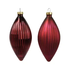 Set di 3 palline di Natale in vetro (D60 mm) Goccia preziosa Rosso
