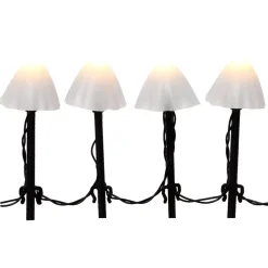 Set di 4 picchetti luminosi 20 LED Funghi (H20 cm) m Bianco caldo 20 LED