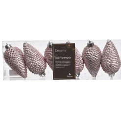 Set di 6 pigne Alpine Rosa cipria