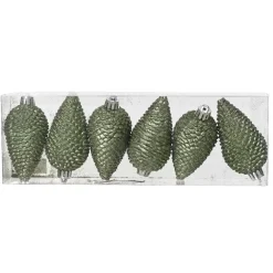 Set di 6 pigne da appendere Alpine Verde rosmarino