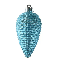 Set di 6 pigne da appendere (H8 cm) Alpine Blu brillante