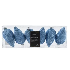 Set di 6 pigne da appendere (H8 cm) Alpine Aazzurro