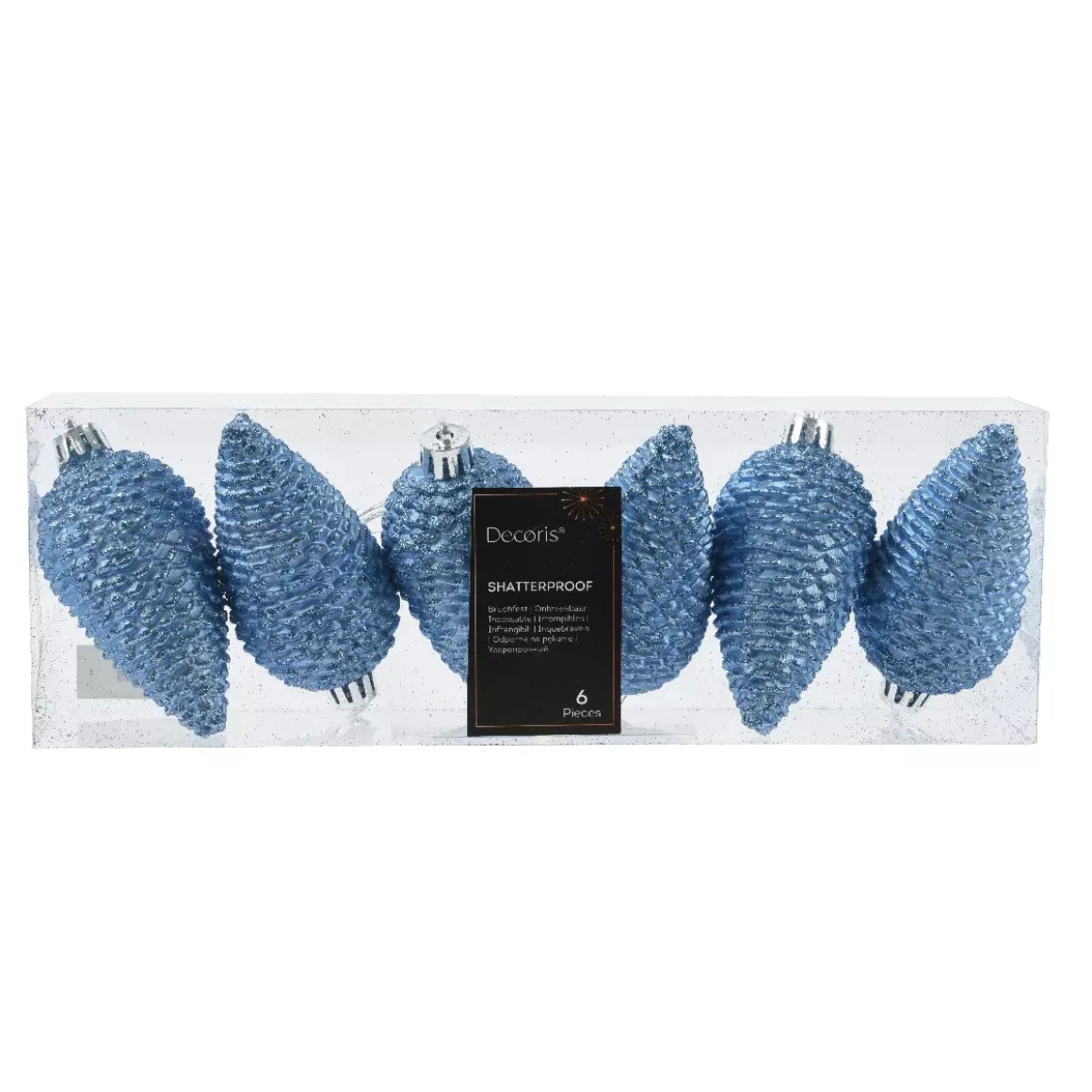 Set di 6 pigne da appendere (H8 cm) Alpine Aazzurro