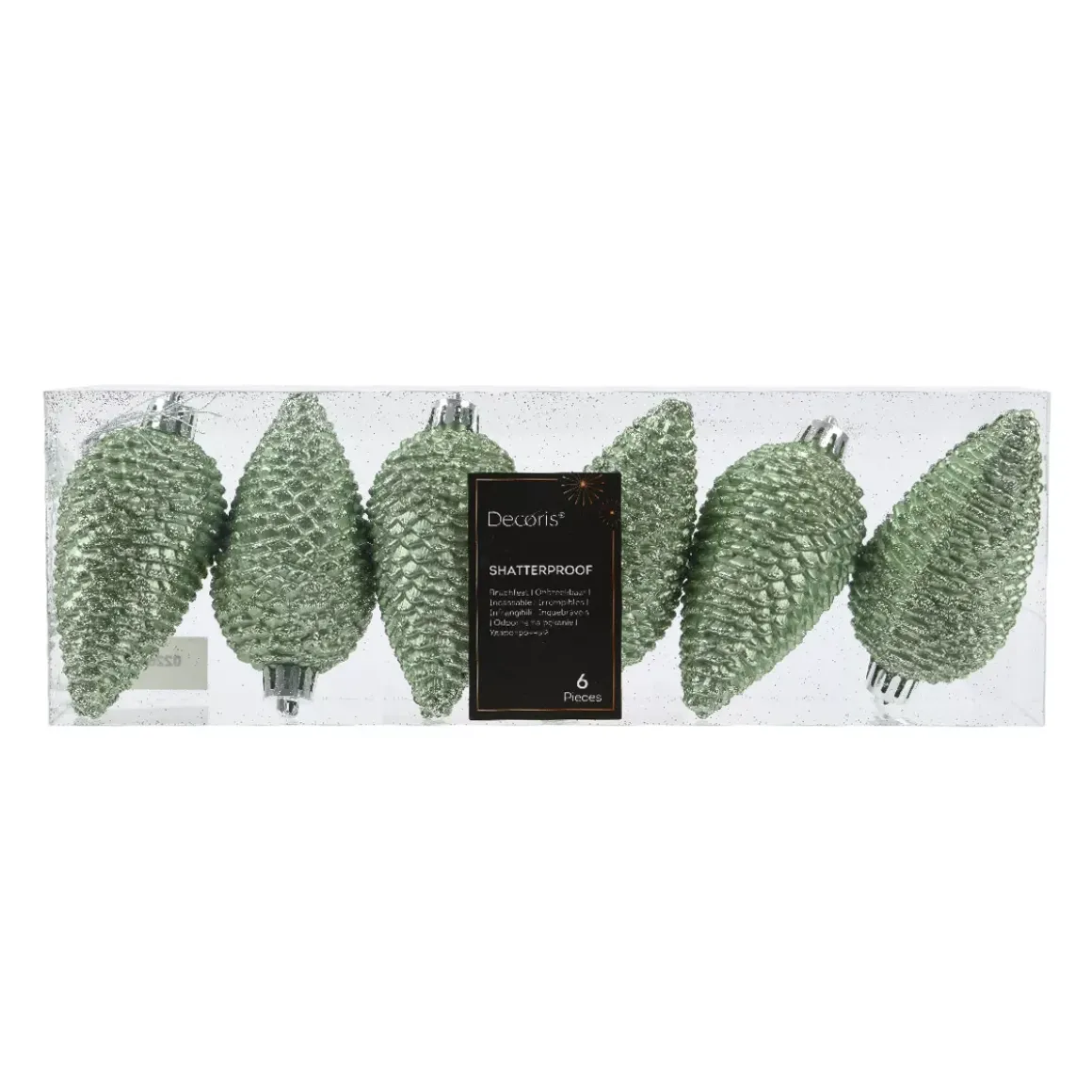 Set di 6 pigne da appendere (H8 cm) Alpine Verde Matcha