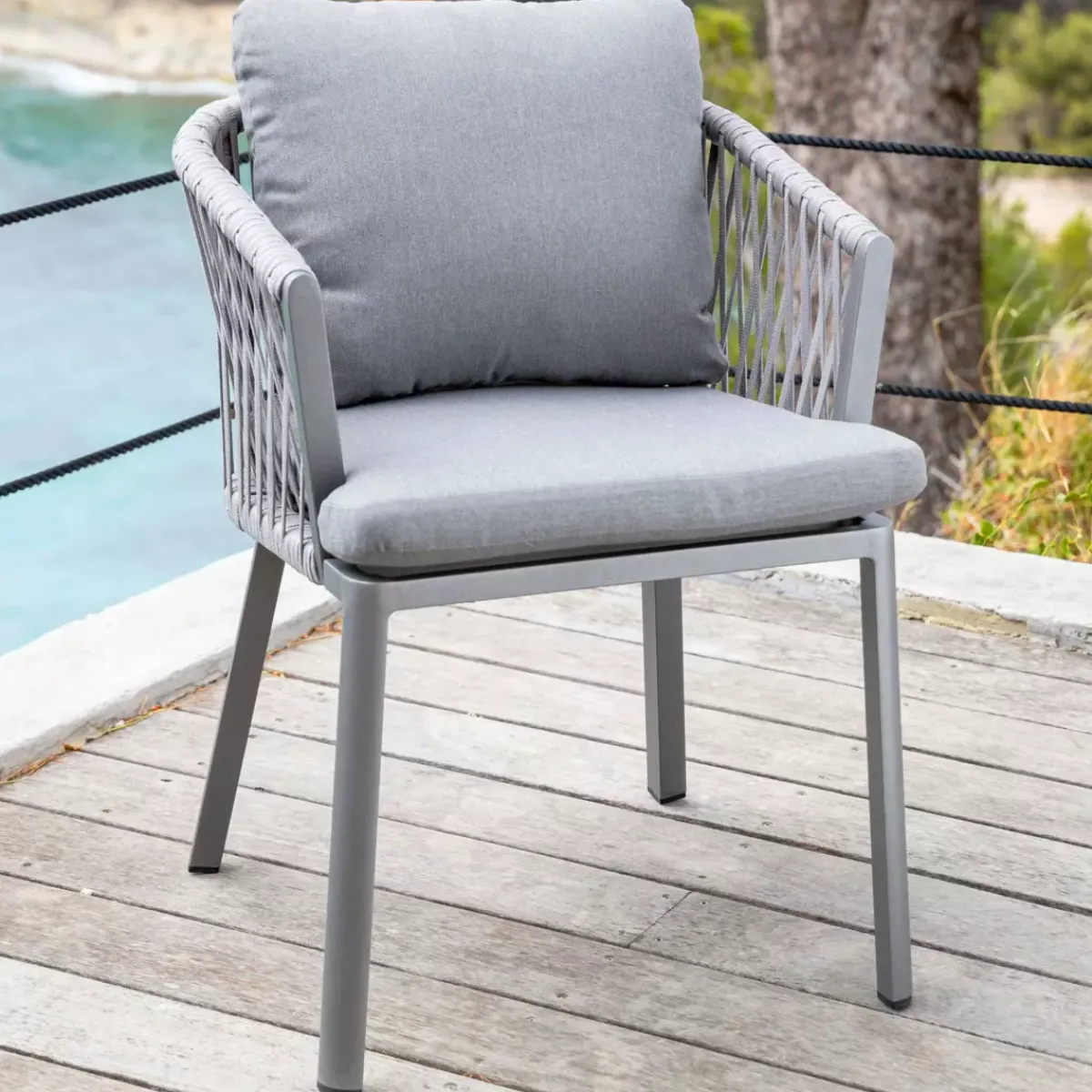 Discount Set di 2 poltrone da giardino Amalfi Grigio Sedie Da Giardino