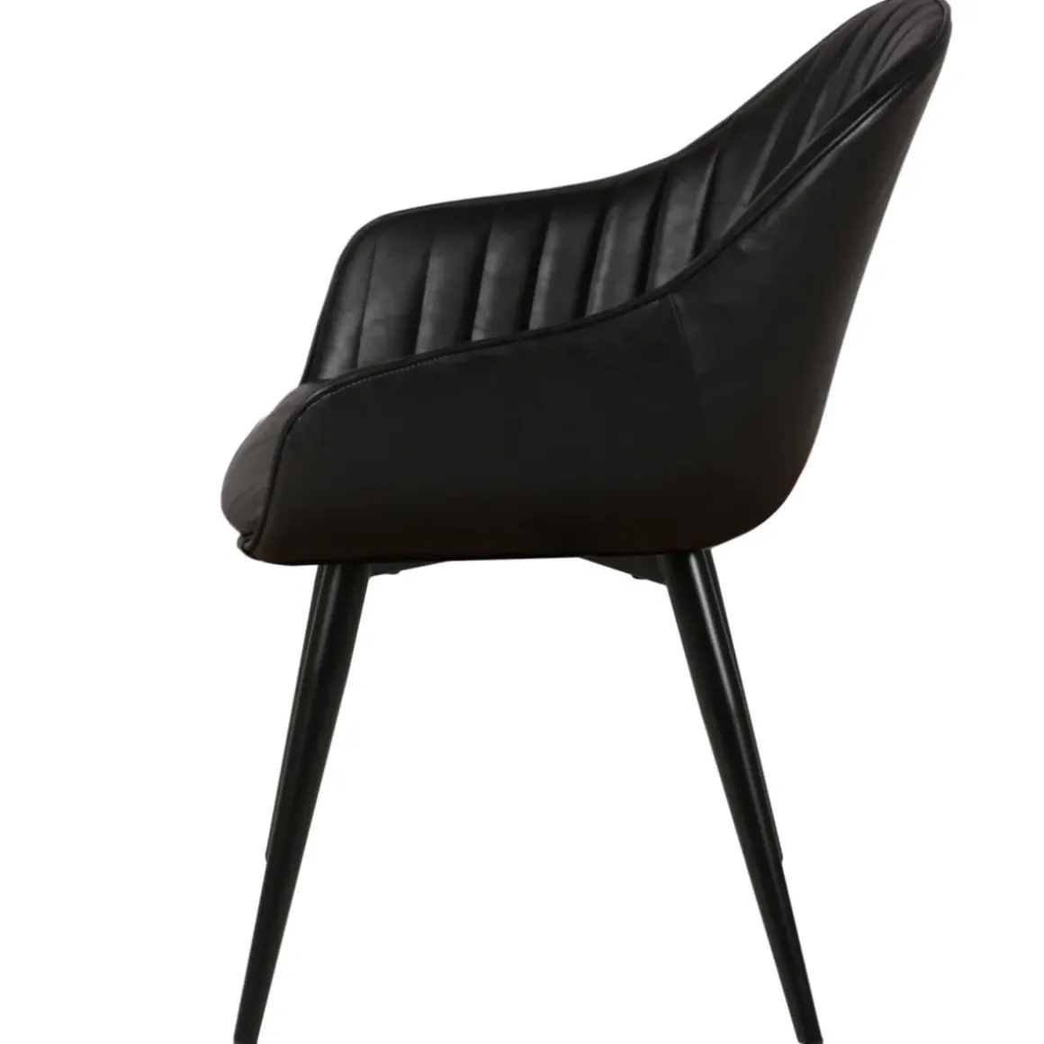 Set di 2 poltrone in similpelle (seduta 47 cm) Juno Nero carbone