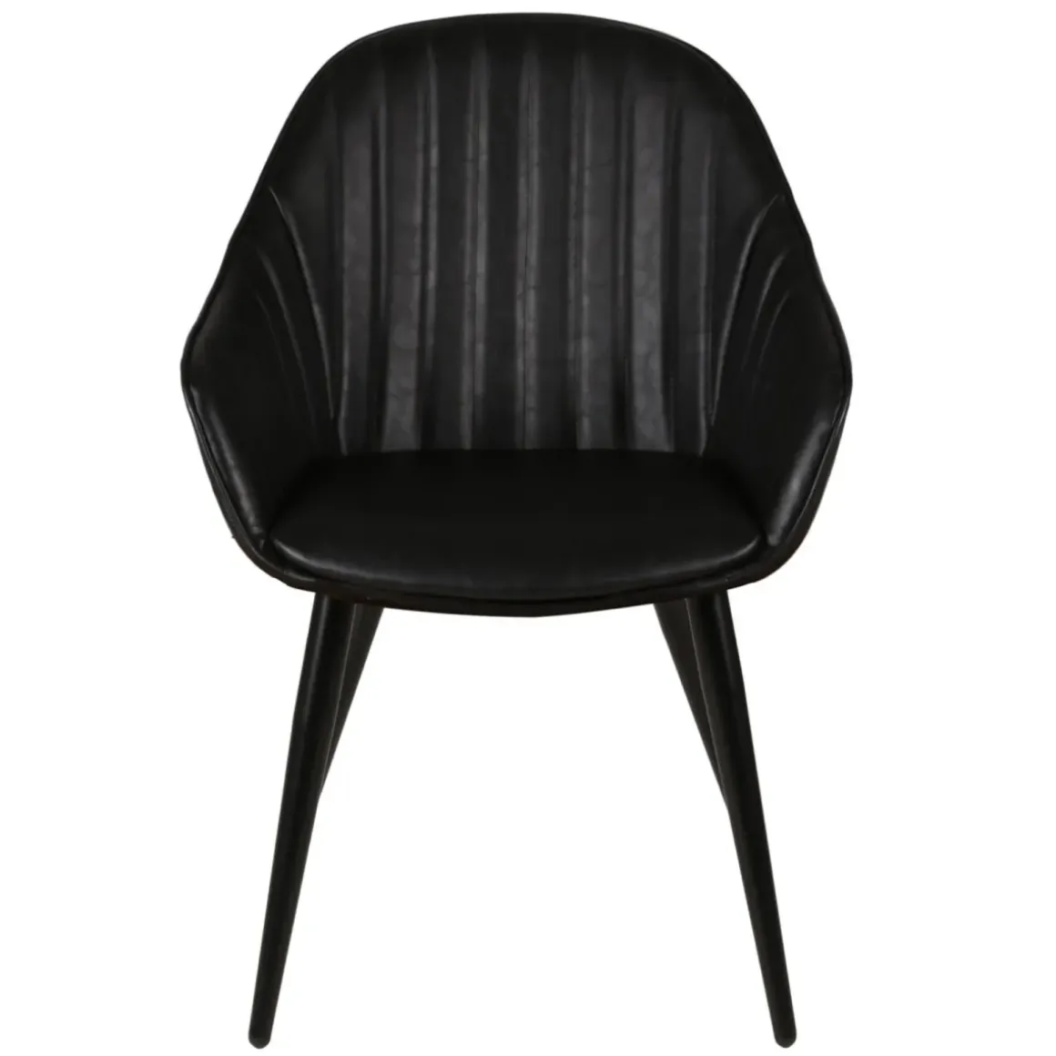 Set di 2 poltrone in similpelle (seduta 47 cm) Juno Nero carbone