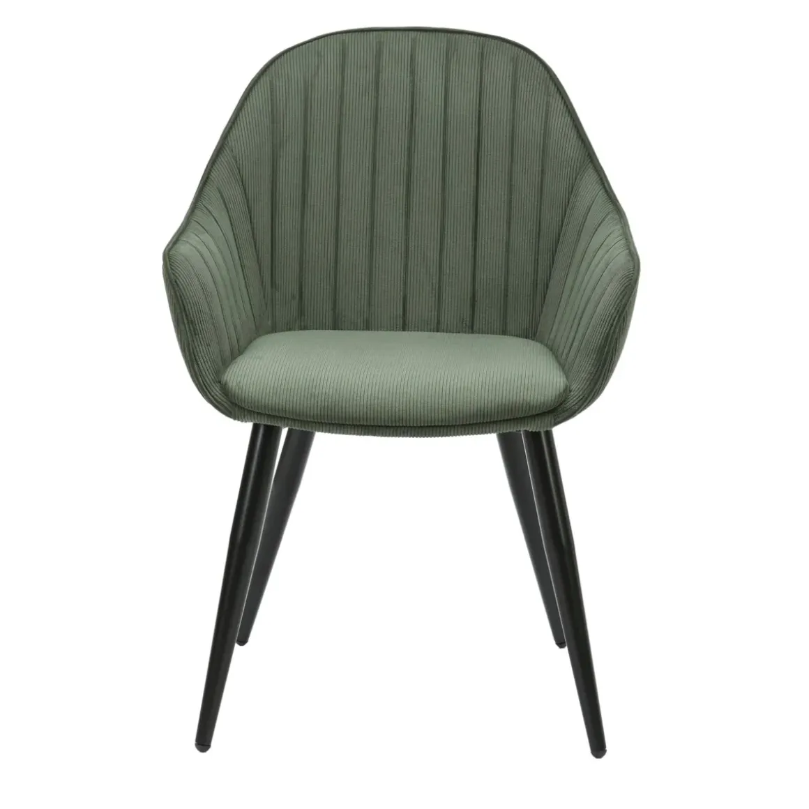 Set di 2 poltrone in velluto a coste (seduta 47 cm) Juno Verde cachi