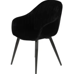 Set di 2 poltrone in velluto (seduta 47 cm) Juno Nero