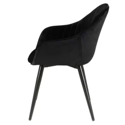 Set di 2 poltrone in velluto (seduta 47 cm) Juno Nero