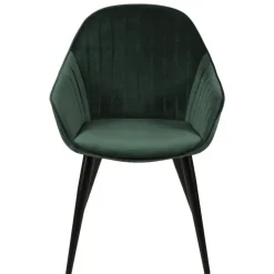 Set di 2 poltrone in velluto (seduta 47 cm) Juno Verde scuro