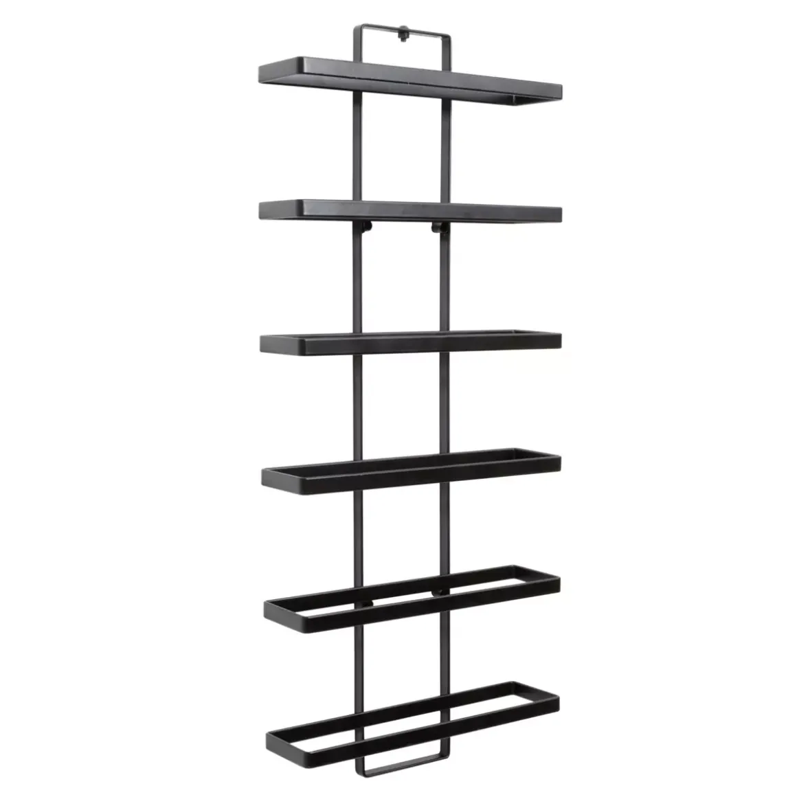 Set di 2 portabottiglie da parete metallo 12 scompartimenti (Alt 139 cm) Léo Nero