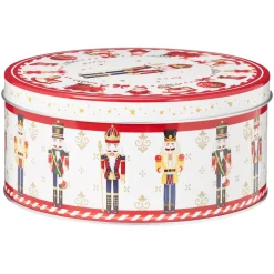 Set di 3 scatole di metallo rotonde Bello Natale