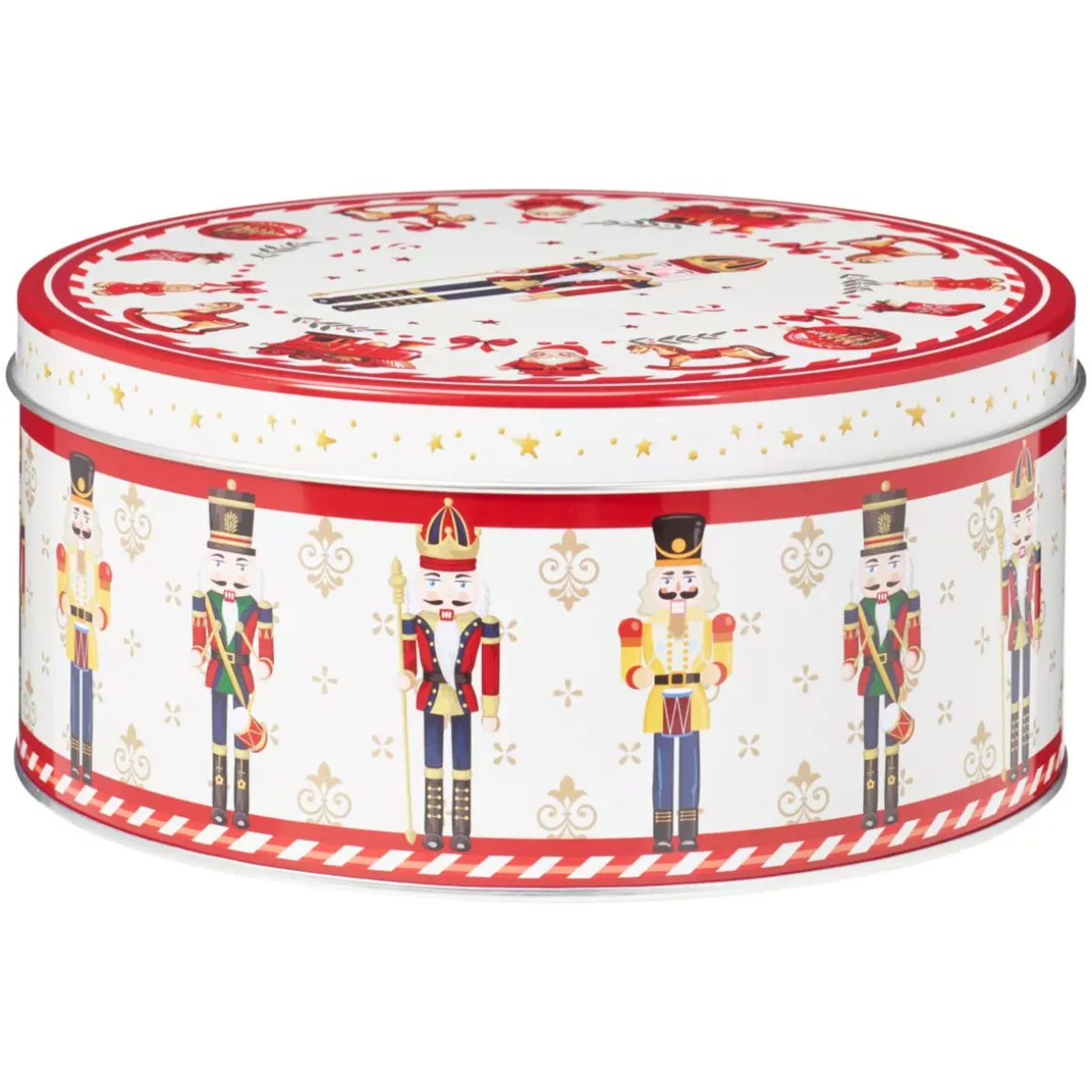 Set di 3 scatole di metallo rotonde Bello Natale