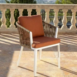 Hot Set di 2 sedie da giardino in alluminio Amalfi Bianco e Sedie Da Giardino