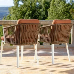 Hot Set di 2 sedie da giardino in alluminio Amalfi Bianco e Sedie Da Giardino