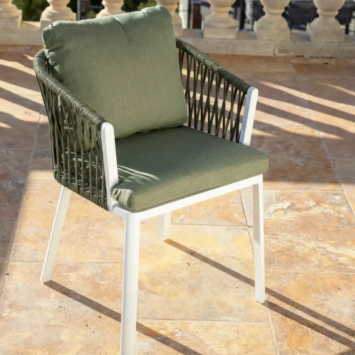 Hot Set di 2 sedie da giardino in alluminio Amalfi Bianco e Sedie Da Giardino