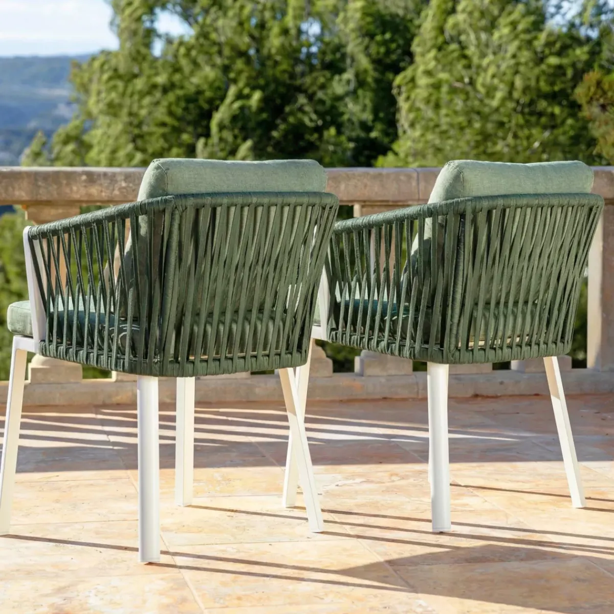 Hot Set di 2 sedie da giardino in alluminio Amalfi Bianco e Sedie Da Giardino