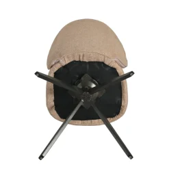 Set di 2 sedie da pranzo girevoli in tessuto testurizzato (seduta 51 cm) Linda Camel