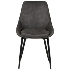 Set di 2 sedie da pranzo in ecopelle (seduta 47 cm) Juno Grigio scuro