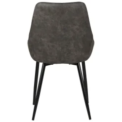 Set di 2 sedie da pranzo in ecopelle (seduta 47 cm) Juno Grigio scuro
