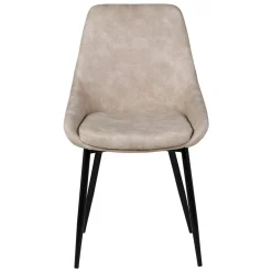Set di 2 sedie da pranzo in effetto camoscio (seduta 47 cm) Juno Beige