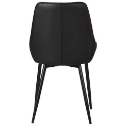 Set di 2 sedie da pranzo in similpelle (seduta 47 cm) Juno Nero