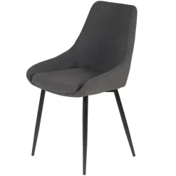 Set di 2 sedie da pranzo in tessuto (seduta 47 cm) Juno Grigio scuro