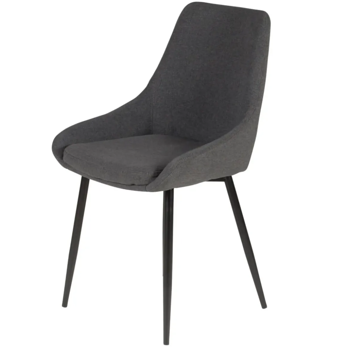 Set di 2 sedie da pranzo in tessuto (seduta 47 cm) Juno Grigio scuro