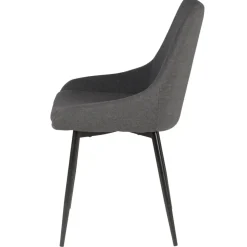 Set di 2 sedie da pranzo in tessuto (seduta 47 cm) Juno Grigio scuro