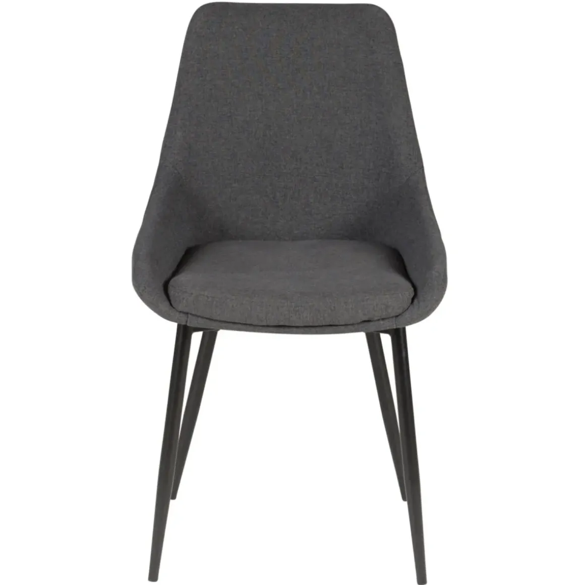 Set di 2 sedie da pranzo in tessuto (seduta 47 cm) Juno Grigio scuro
