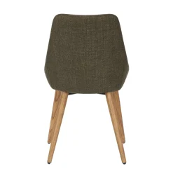 Set di 2 sedie da pranzo in tessuto (seduta 47 cm) Juno Verde cachi