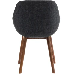 Set di 2 sedie da pranzo in tessuto (seduta 48 cm) Elia Nero