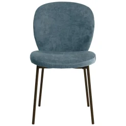 Set di 2 sedie da pranzo in tessuto (seduta 48,5 cm) Isla Blu scuro