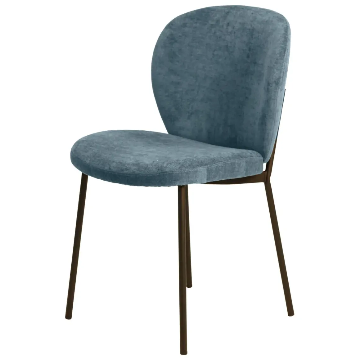 Set di 2 sedie da pranzo in tessuto (seduta 48,5 cm) Isla Blu scuro