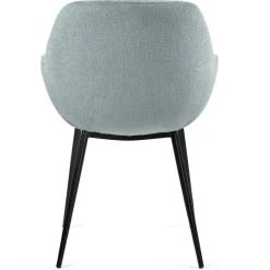 Set di 2 sedie da pranzo in tessuto chenille (seduta 48 cm) Zola Blu celadon