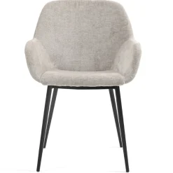 Set di 2 sedie da pranzo in tessuto chenille (seduta 48 cm) Zola Tortora
